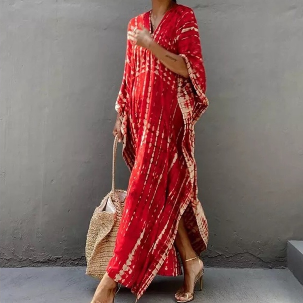 Amaranth Petal Kimono Kaftan - Picture 5 of 6
